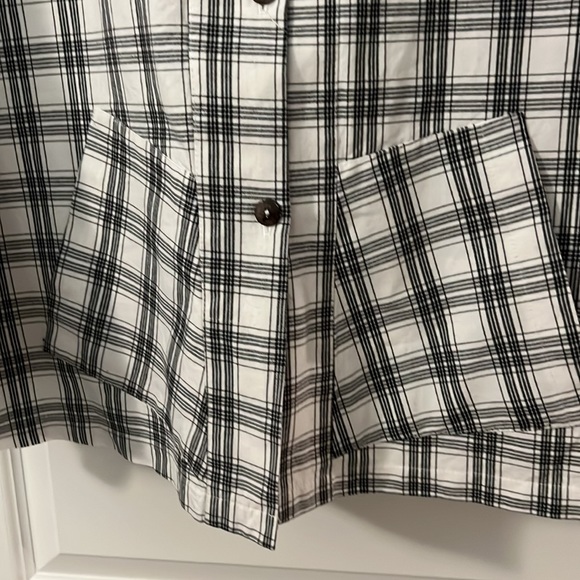 Vitamin checkered jacket black and white blazer Large squares workwear pockets - Picture 16 of 16